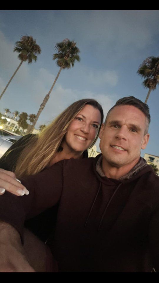 Danny and Laura at sunset on the beach