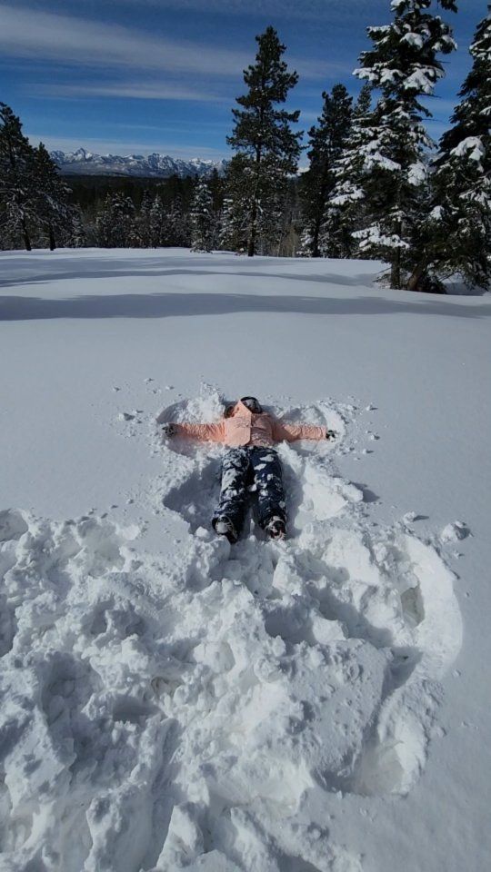 Laura making a snow angel in Pagosa Springs